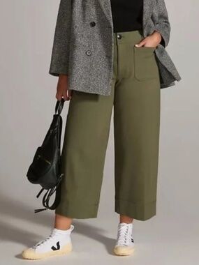 Anthropologie Maeve The Colette Ponte Crop Wide-Leg Pants Size 30